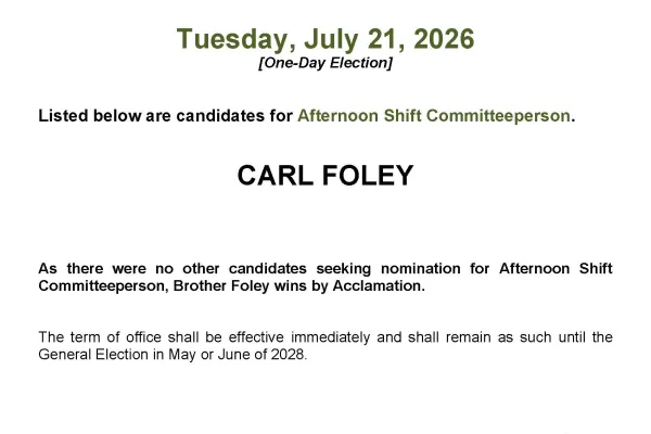 Union Board Posting